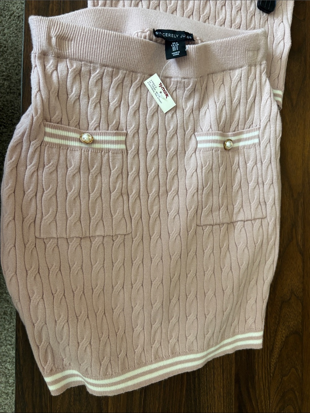 Sincerely Jules Cable Knit Tank & Skirt Set - Light Pink - Picture 5 of 8